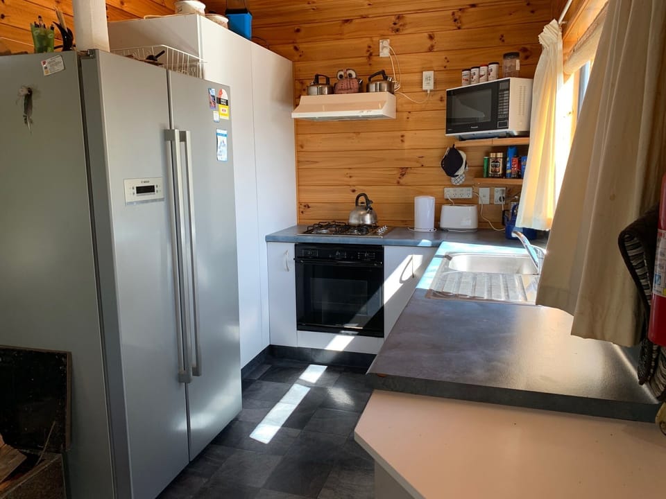 Kitchen with large fridge freezer 