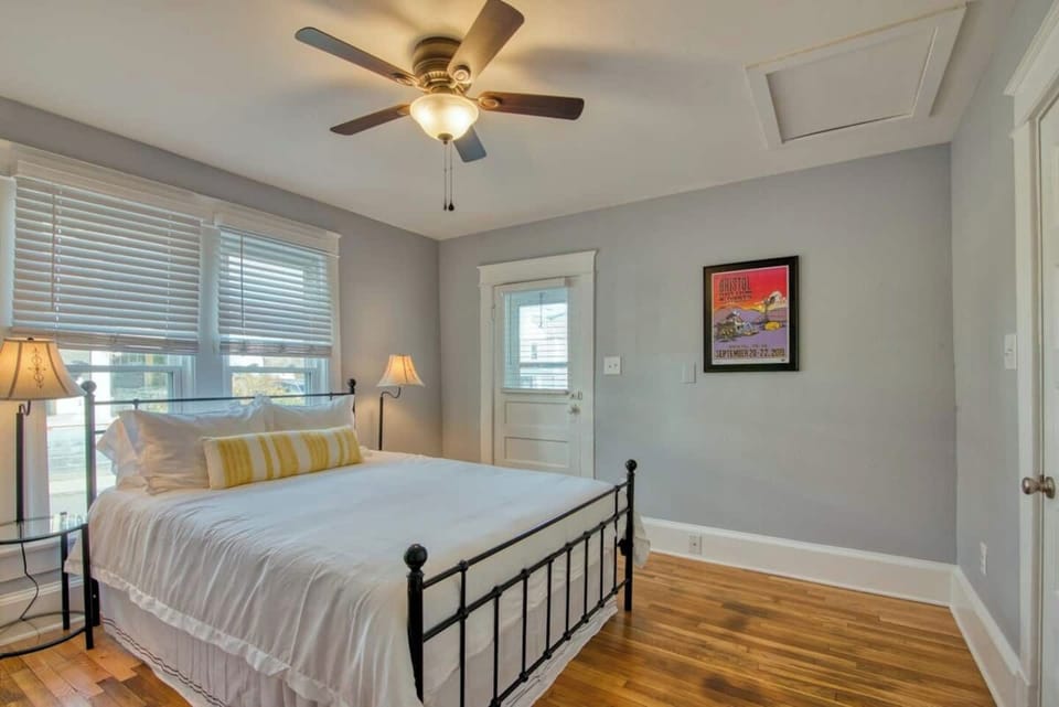 Step out to the front porch directly from the bedroom.