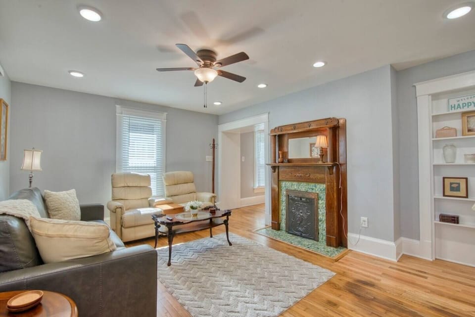 The gorgeous living room is the heartbeat of the home.
