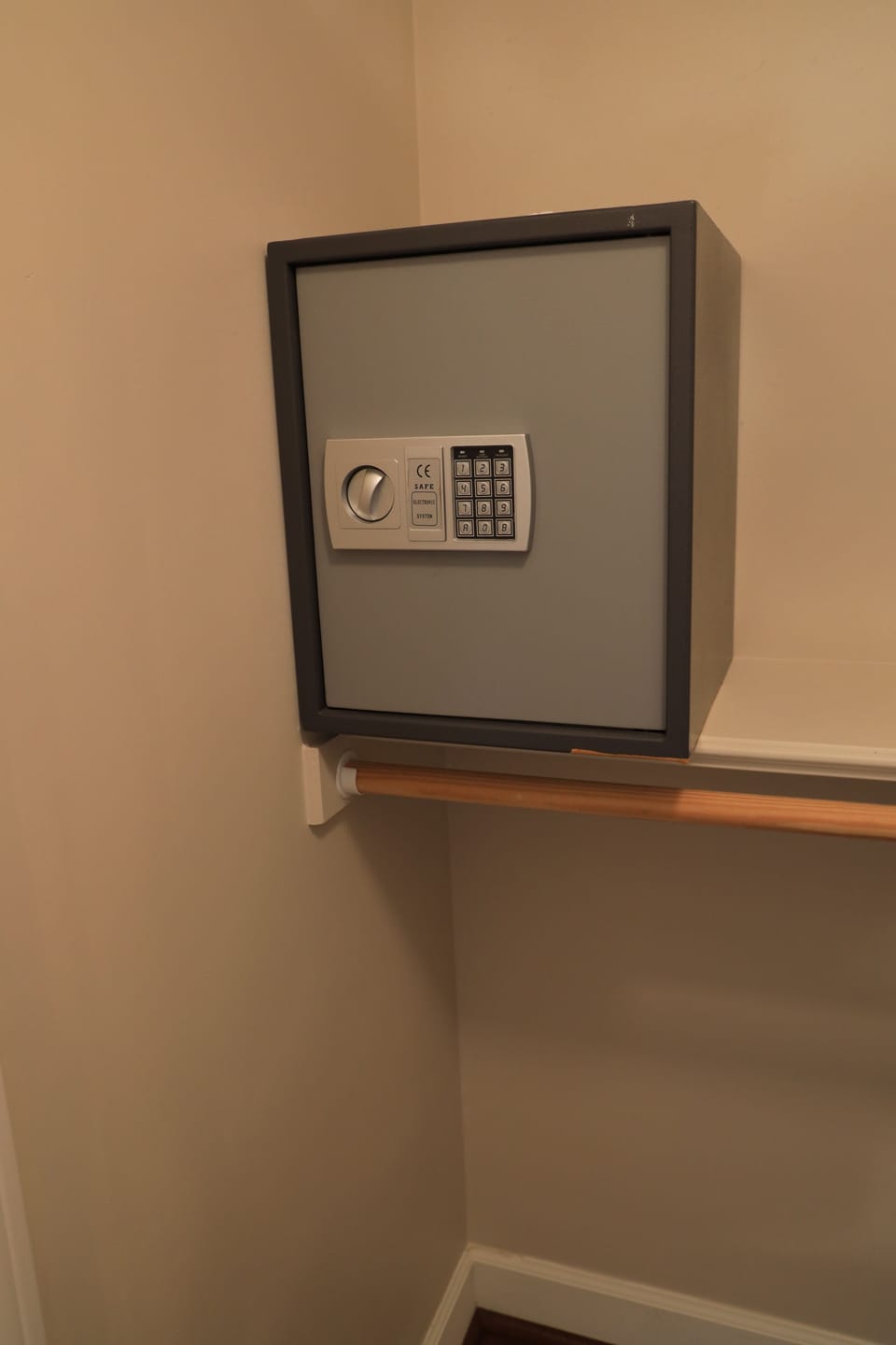 safe located in 2nd floor walk-in closet