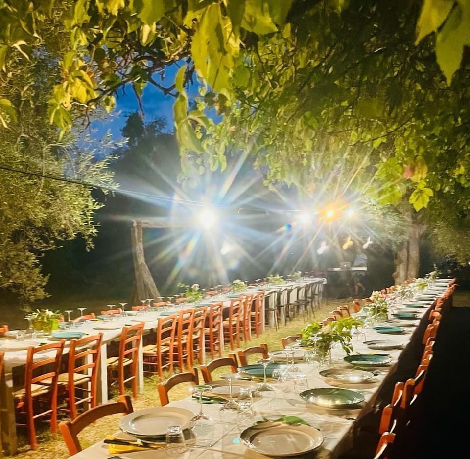 Outdoor banquet area