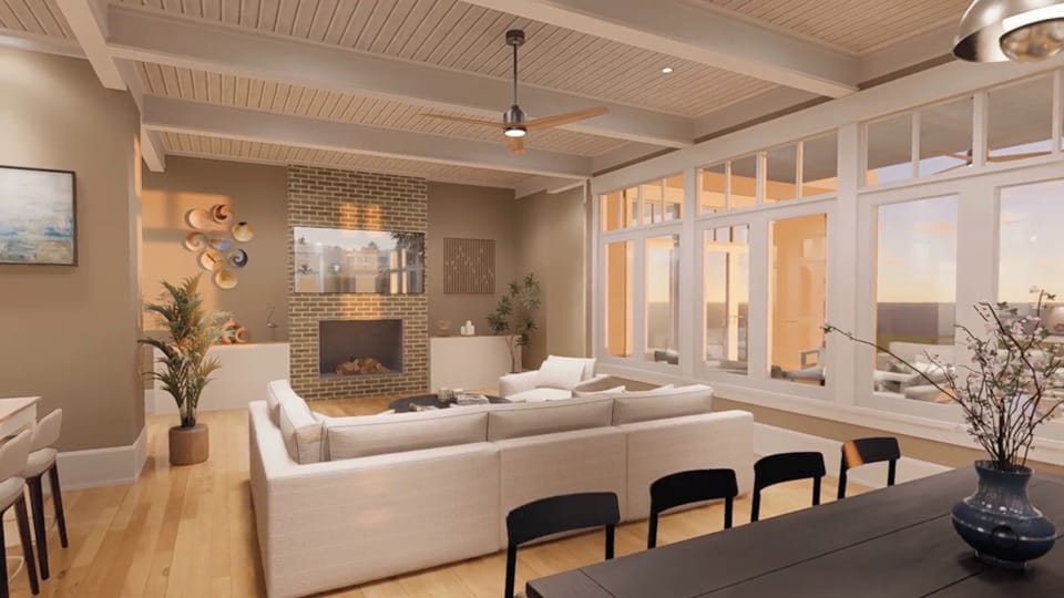 7. The open plan living area opens onto the alfresco dining deck