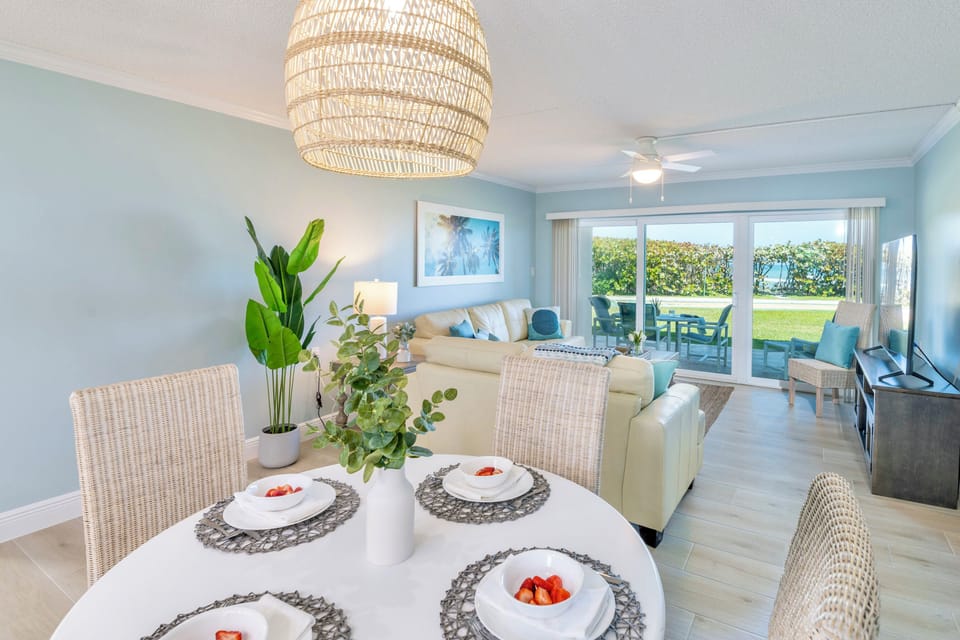 Dining table seats four