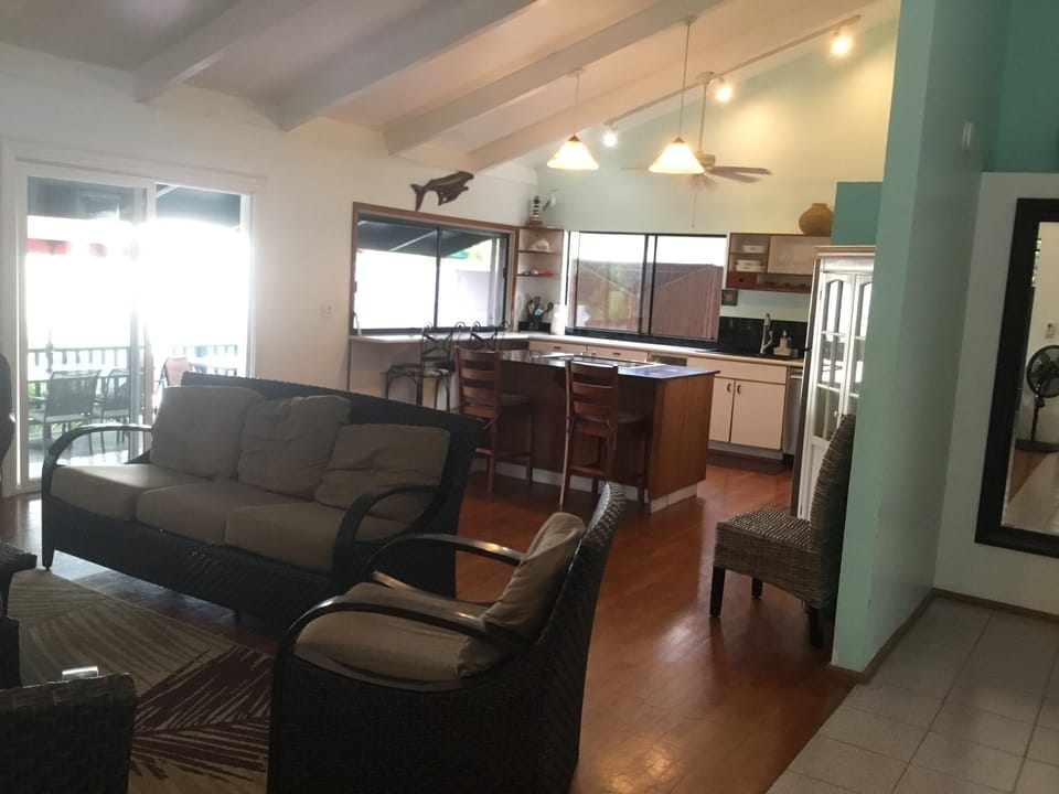 Upper main floor - living room and kitchen.