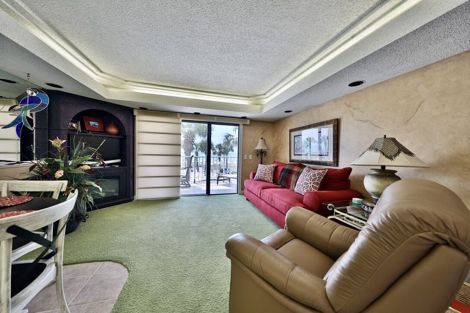Gulf front living room.