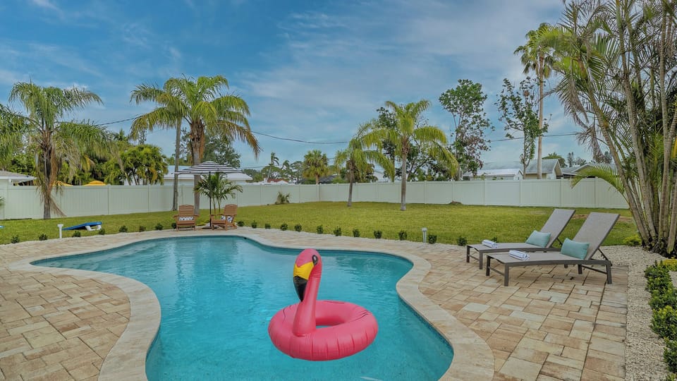 Huge private backyard for yard games and more!
