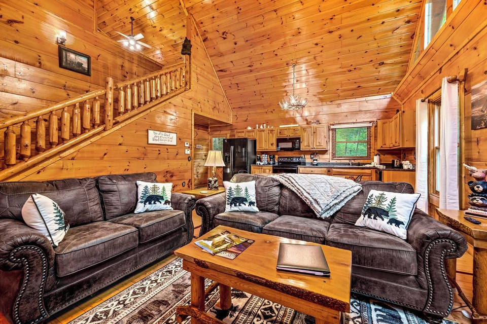 Relax on the comfy furniture on the main floor. 