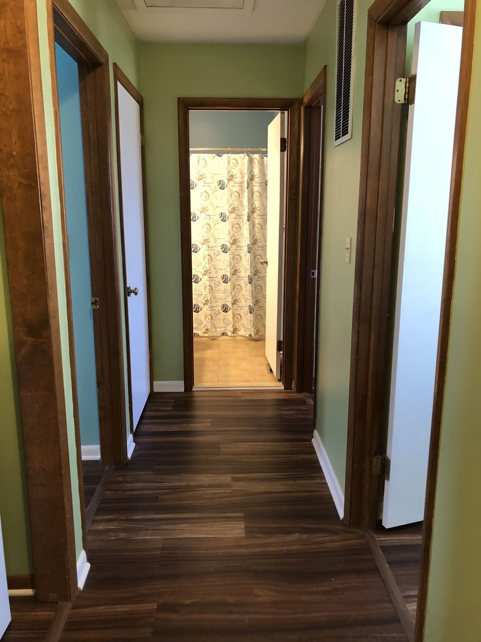 Hallway to bedrooms & bathroom