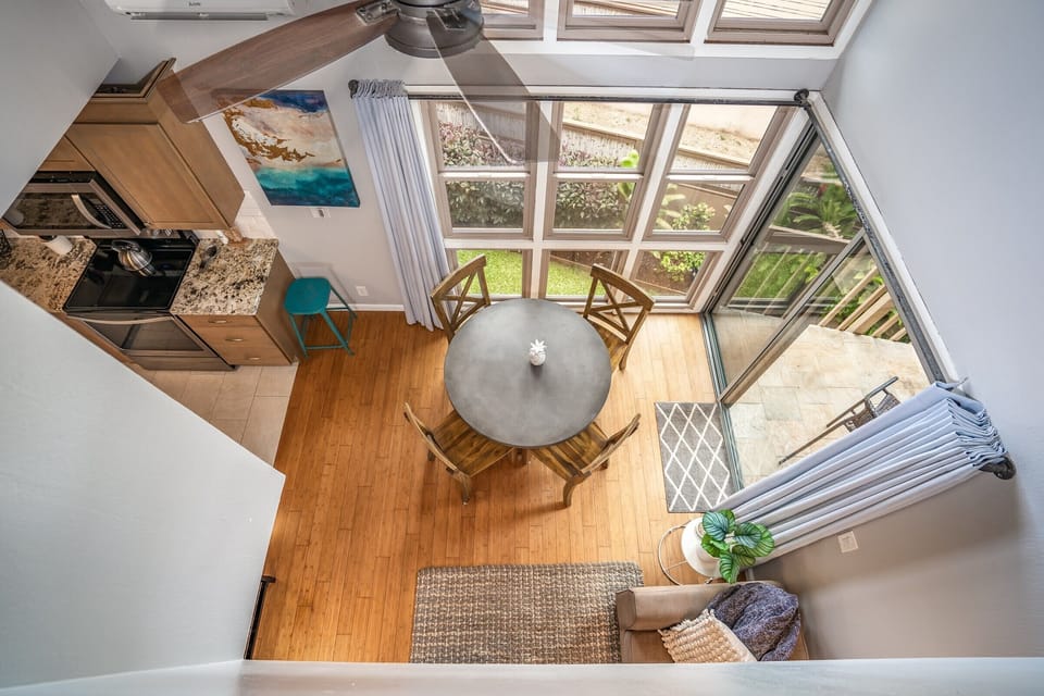 Looking down to main level from window in bedroom #2