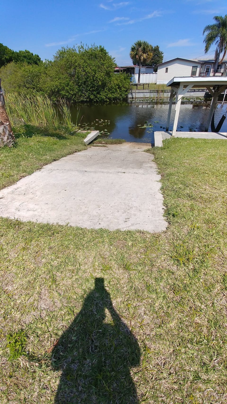 Boat ramp in backyard