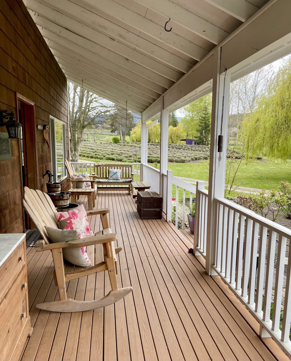 take in the sunset, sights and sounds from the front porch with ample seating 