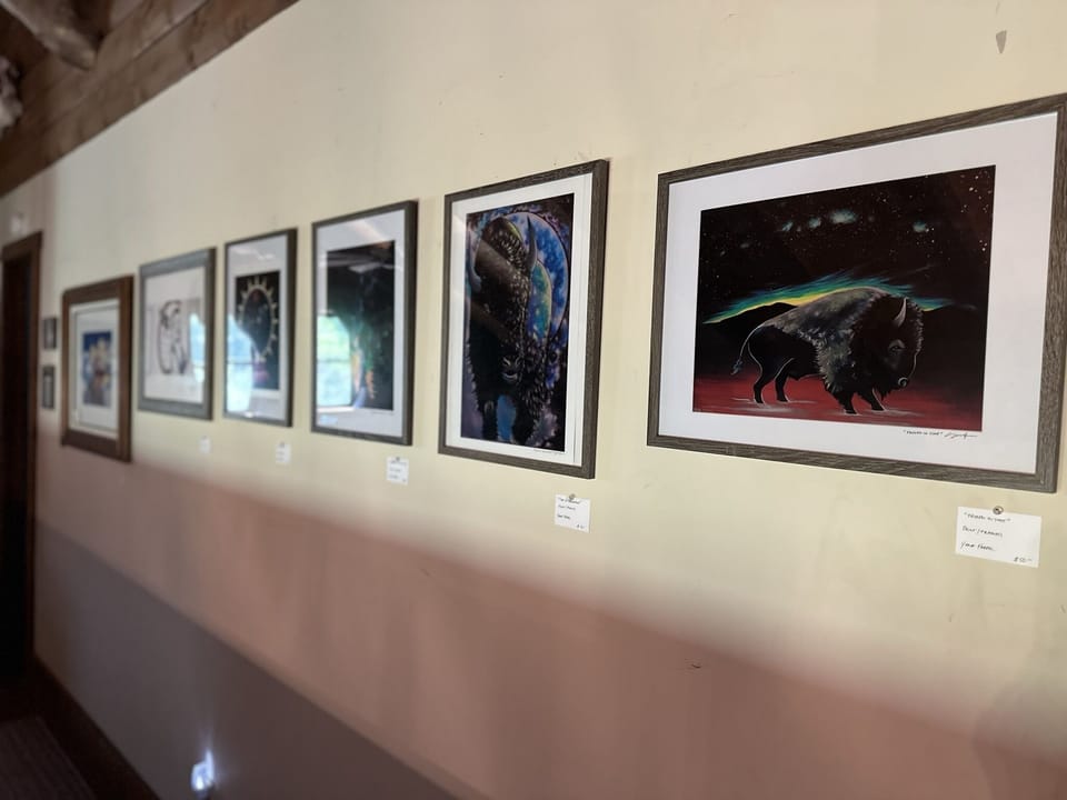 NEW June '23: gallery wall by local artist (loft); art is available for purchase
