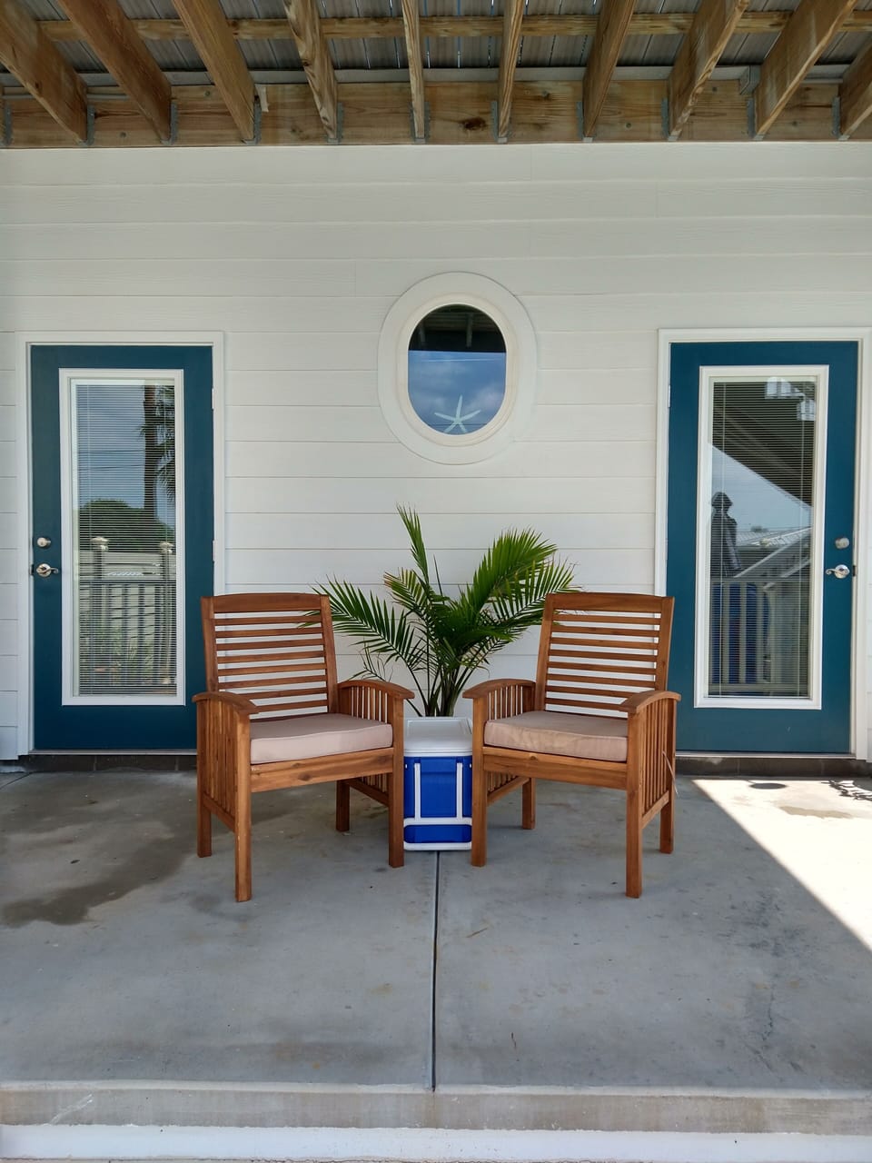 Private deck overlooking pool 