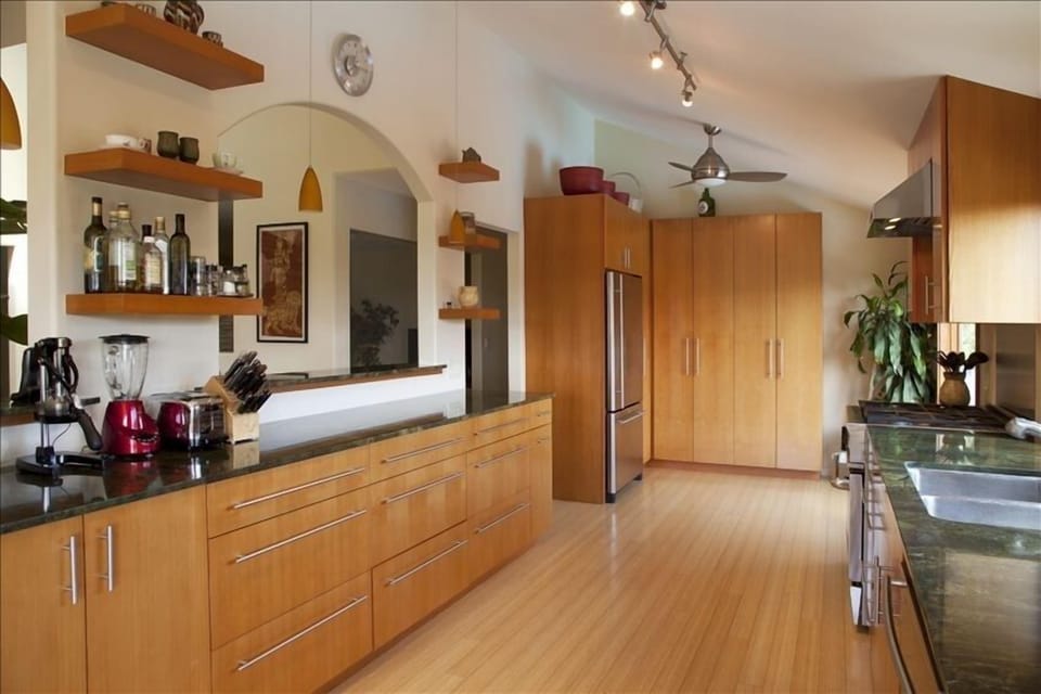 Our kitchen open up to the rest of the home