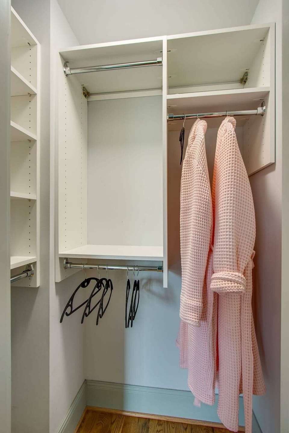 Lots of storage in bedroom closets.