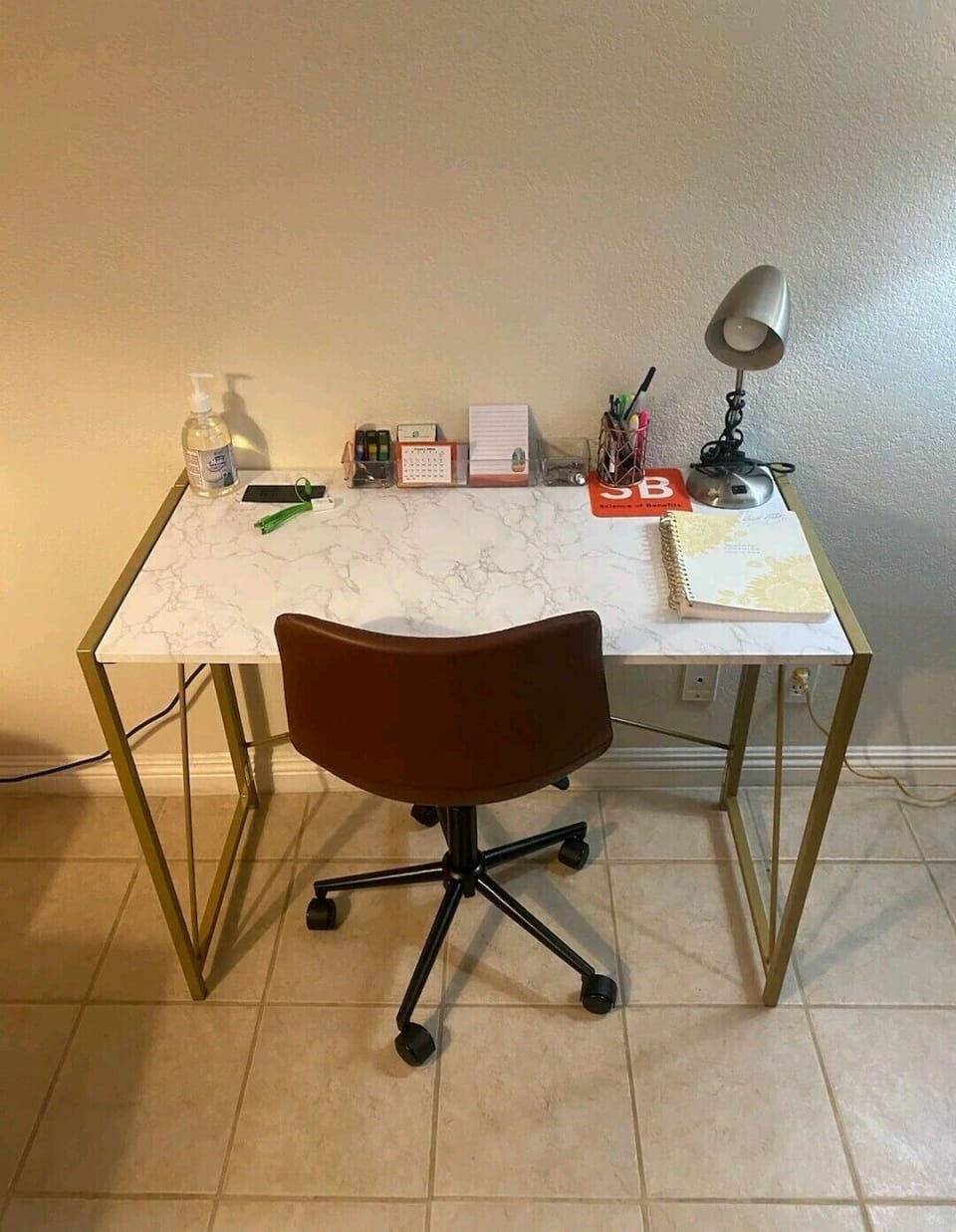 desk and desk chair