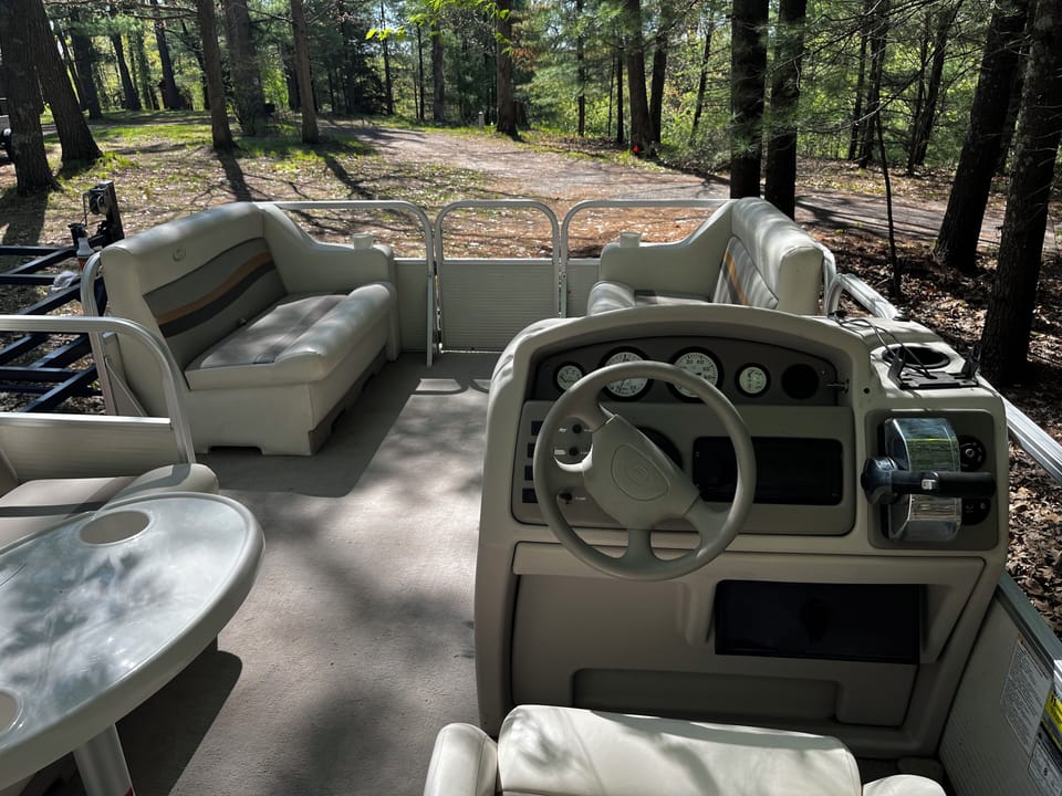 Pontoon rental for guests is 700/week or 125/day. Great way to get on the lake!