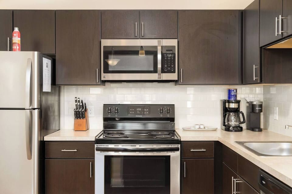 We provide a starter supply of lots of things...cleaning supplies,  laundry detergent, dishwasher tabs, tea, sugar, creamer, k-cups, Tazo teas, and even a fresh can of Alto Grande Coffee from Puerto Rico (often called one of the best coffees in the w