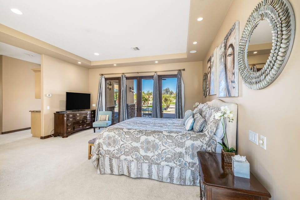 Master bedroom overlooking the pool