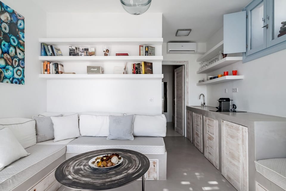 Living room and kitchenette