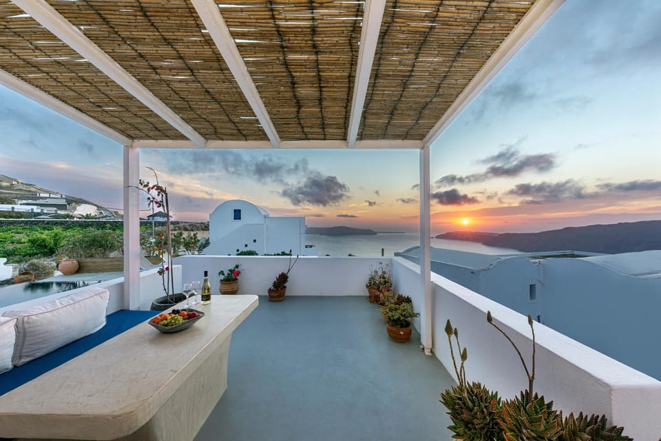 Balcony with sunset view