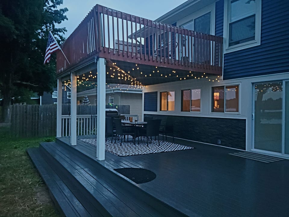 Morning coffee, afternoon breeze, evening chats—this porch’s got space for it al