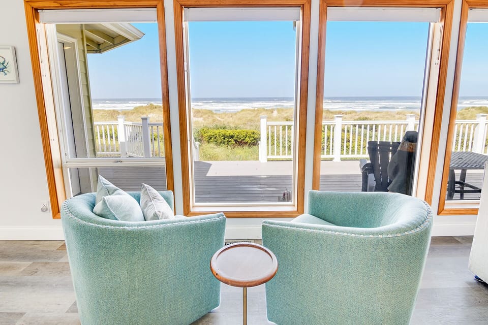 Sit with a glass of wine and a good book while watching the waves.