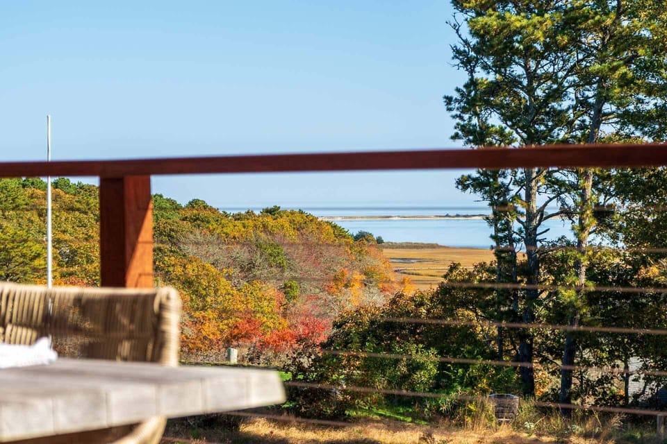 Deck Has a Water View and Overlooks the Patio and Gardens