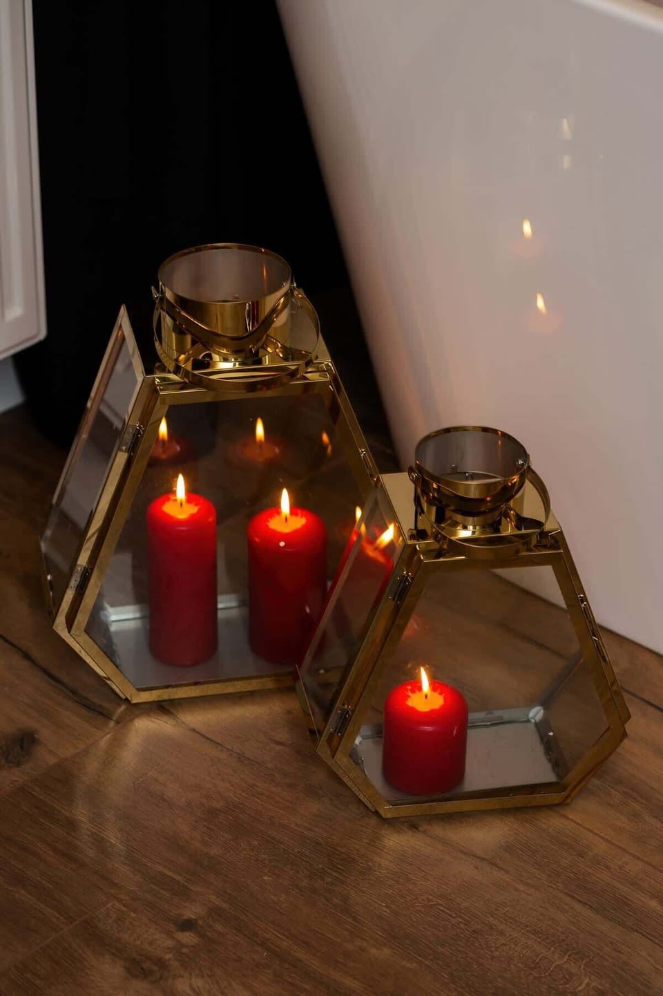 A cluster of elegant candles providing warm ambient lighting, perfect for relaxation.