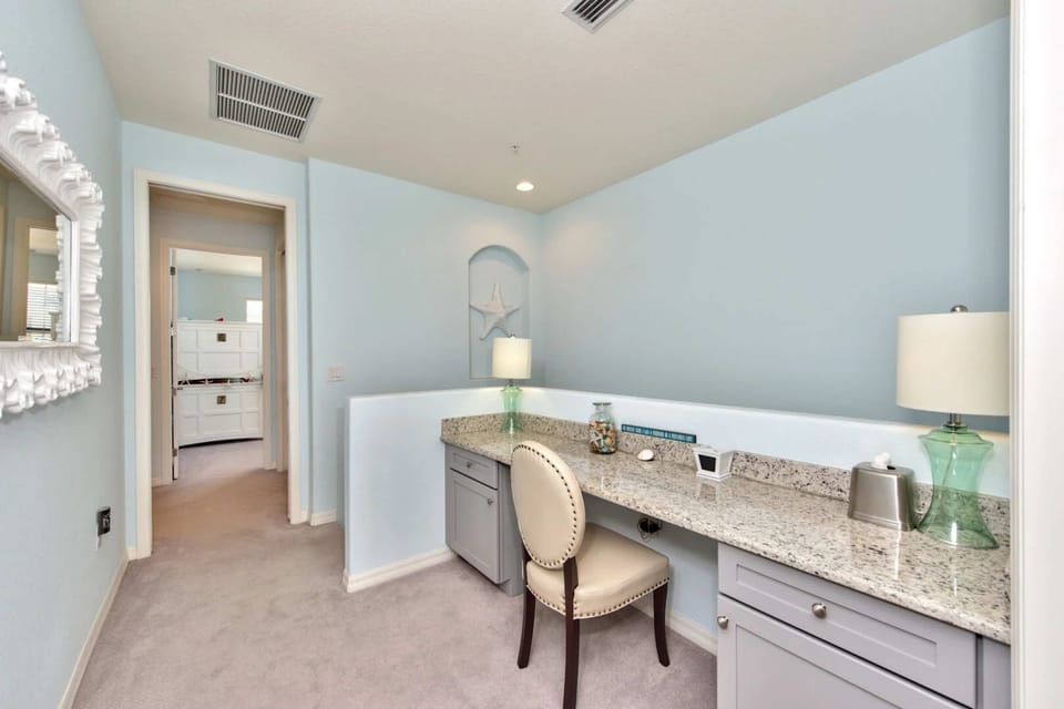 Hallway with desk area
