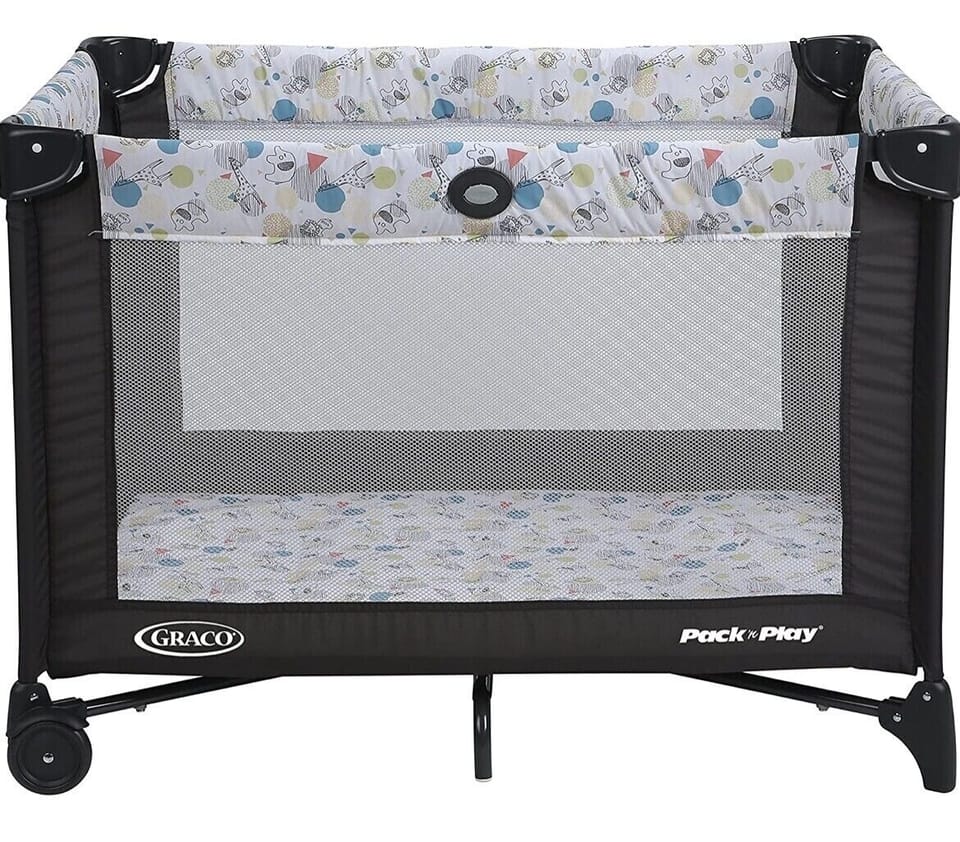 Graco Pack and Play Portable Playard, Push Button Compact Fold, Carnival.