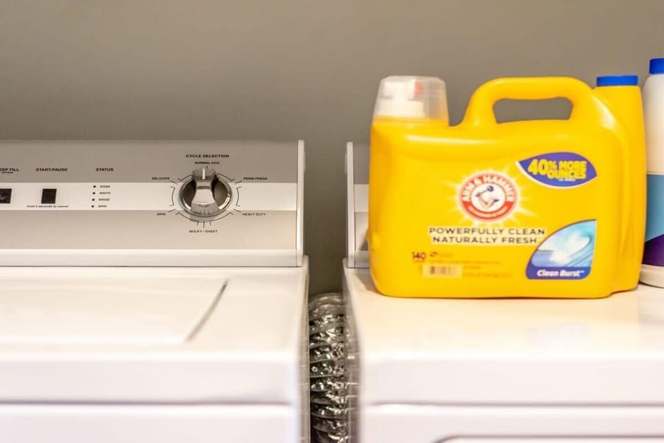 Guests have access to the laundry nook with a washing machine and dryer and complimentary detergent