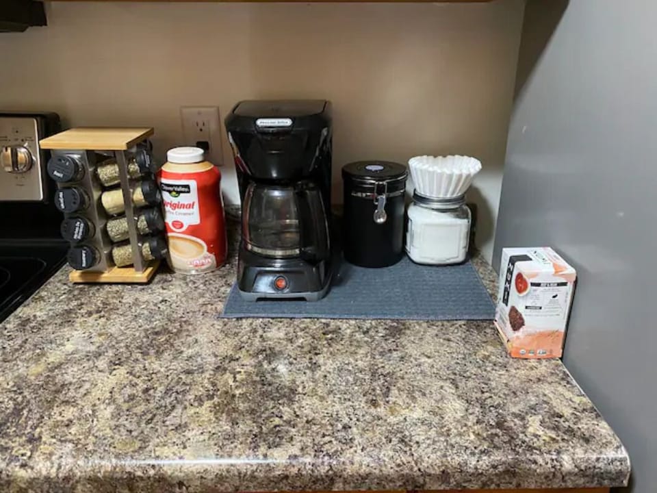 Coffee and condiments are provided on the house!