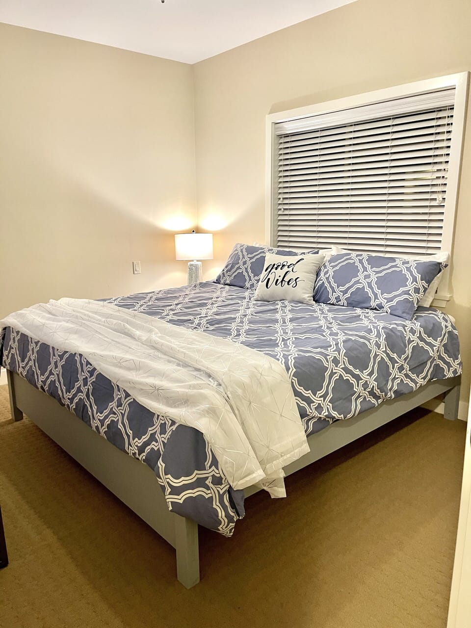 Master bedroom has a large King Bed. 
