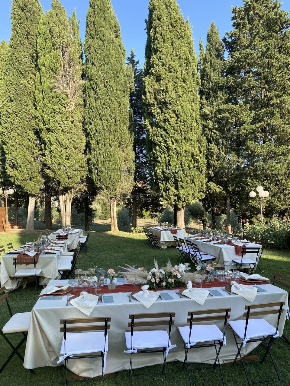 Outdoor banquet area