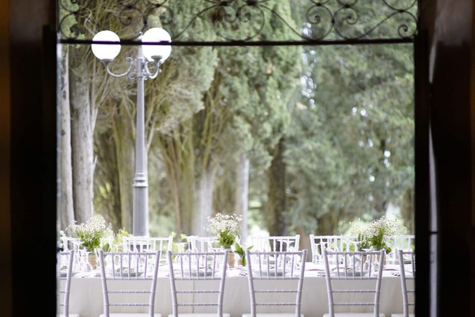 Outdoor banquet area