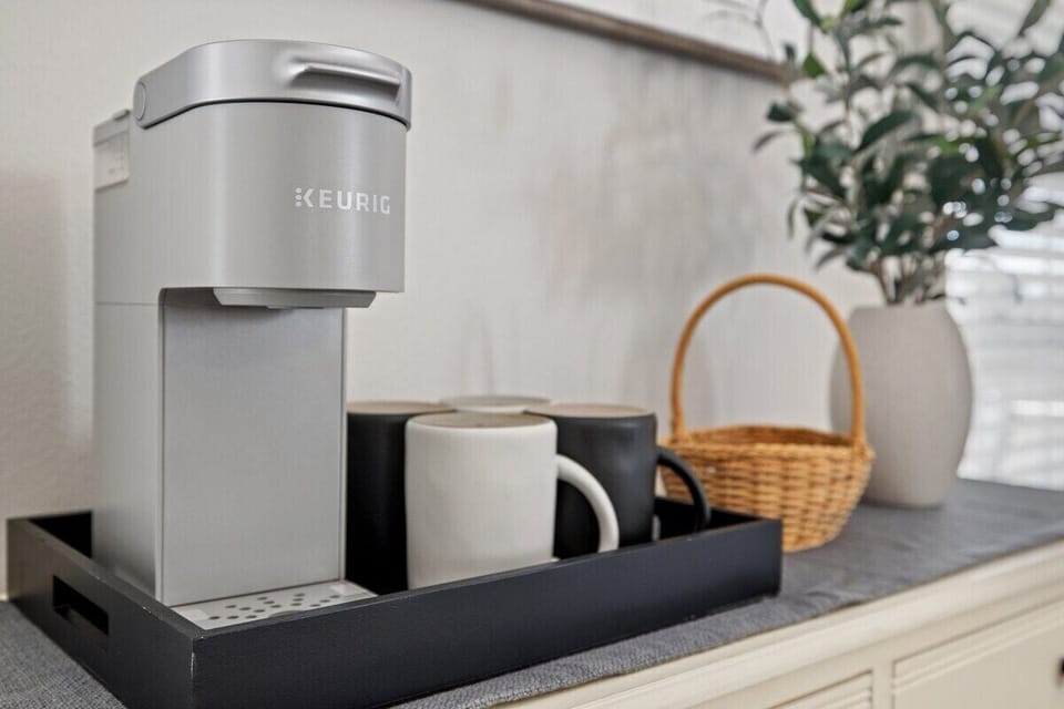 Our master bedroom spares no details, you can enjoy coffee in bed thanks to our private coffee bar.