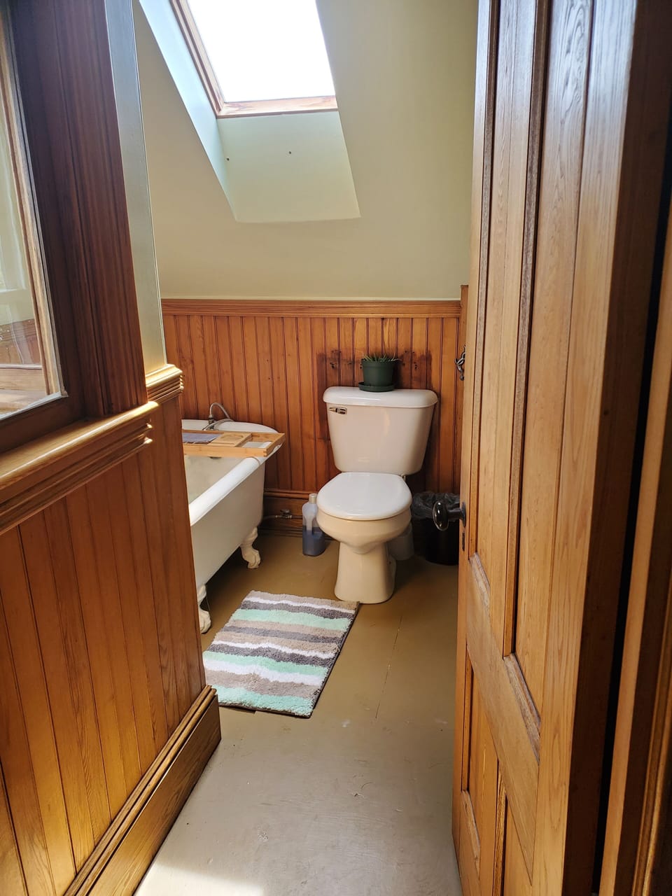 Second floor bathroom; claw tub.