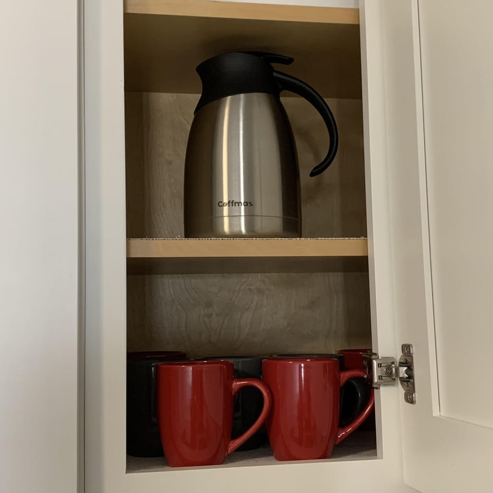 Carafe to keep your morning coffee hot!