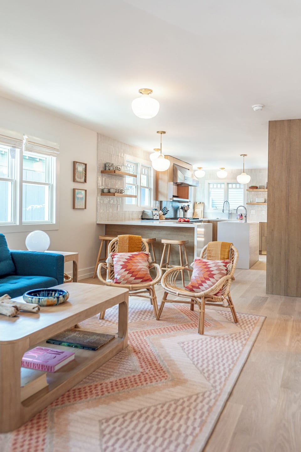 Living room and kitchen.