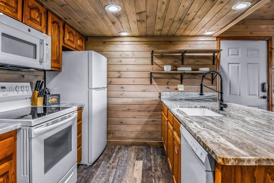 Indoors, Hardwood, Stained Wood, Sink, Appliance