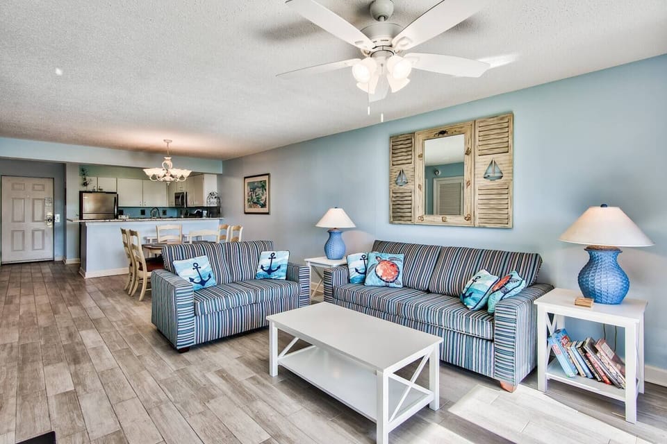 Beautiful living with a comfortable sofa bed