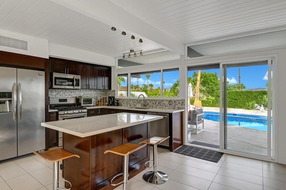 The kitchen is spacious and loaded with amenities!
