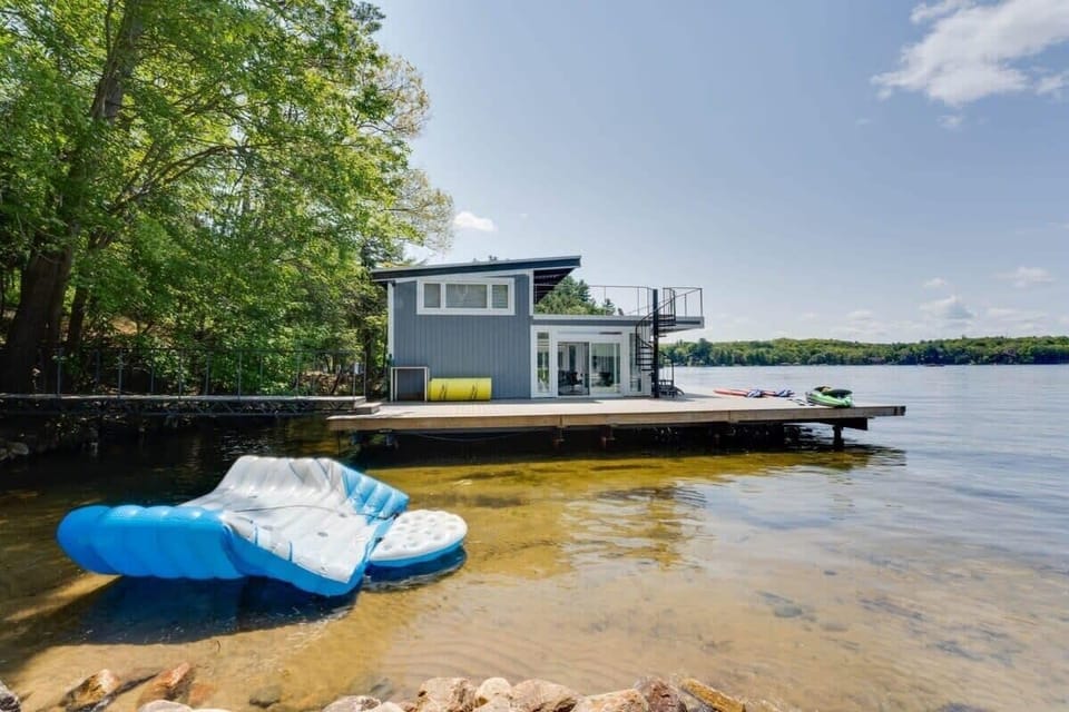 Floating Mat for Guest Use Shallow Water Entry into Lake Muskoka