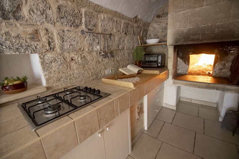 outdoor kitchen and wood oven