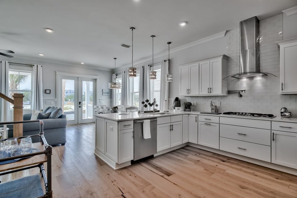 Kitchen, Dining and Living open concept