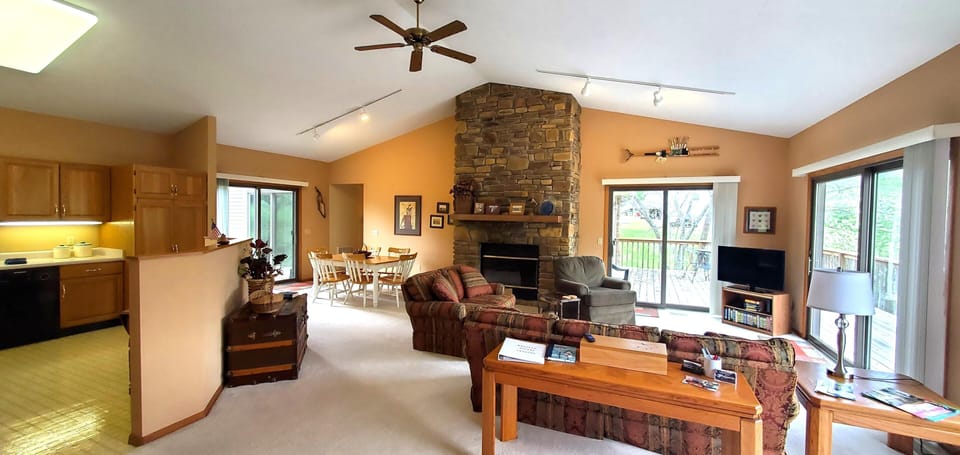 Open kitchen and living area