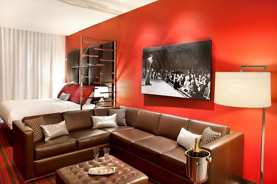 Stretch out in a roomy suite with seating and big-screen comfort