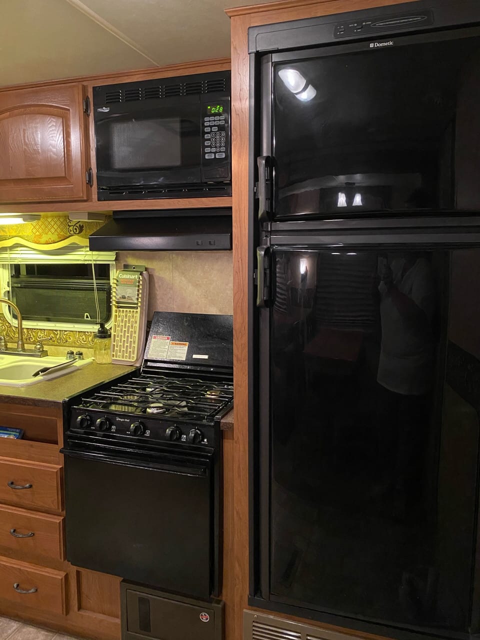 Kitchen all works great , stove , micro & refrigerator.
