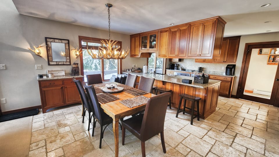 Dining area,  Table opens to accommodate 10 people.  